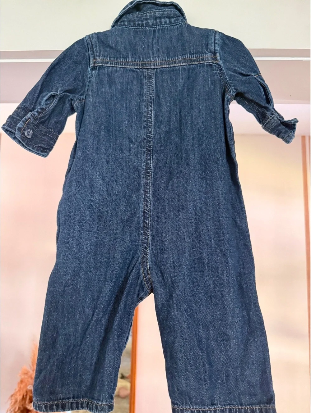 Baby Gap Denim Romper Boy or Girl Sz 0-3 Months EUC